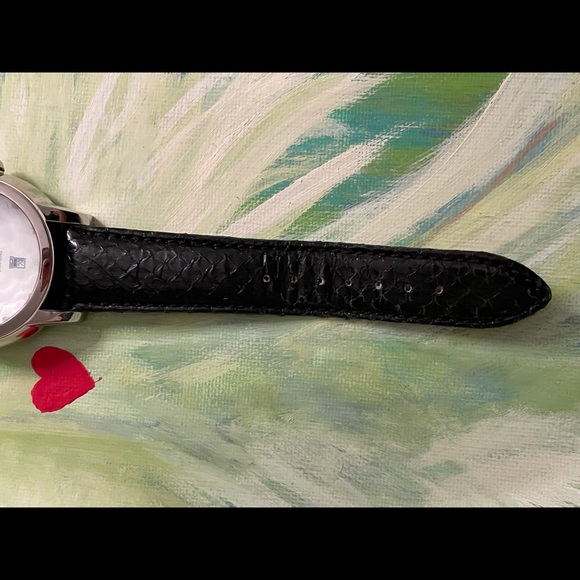 🖤Vintage Burgi Genuine Snake Skin and Diamonds Ladies Watch - Picture 8 of 12